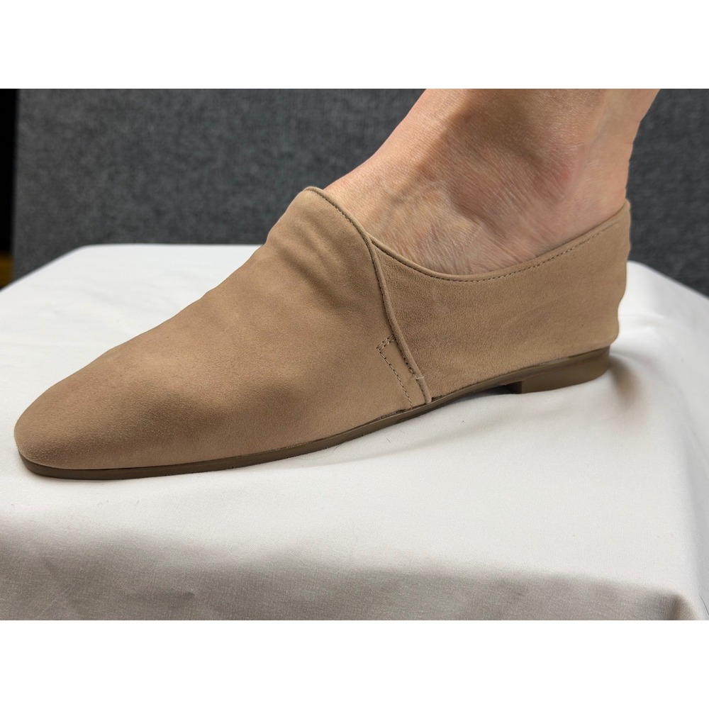 Aquatalia Revy Slip On Loafers Tan Beige Suede Italy Sz 8 Flats Shoes NWOT $395